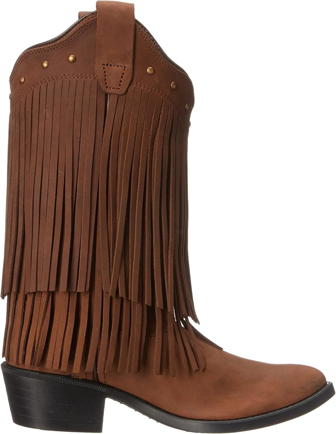 Old West Girl's 8125 Corona Leather Fringe Cowboy-Style Fashion Boots Western