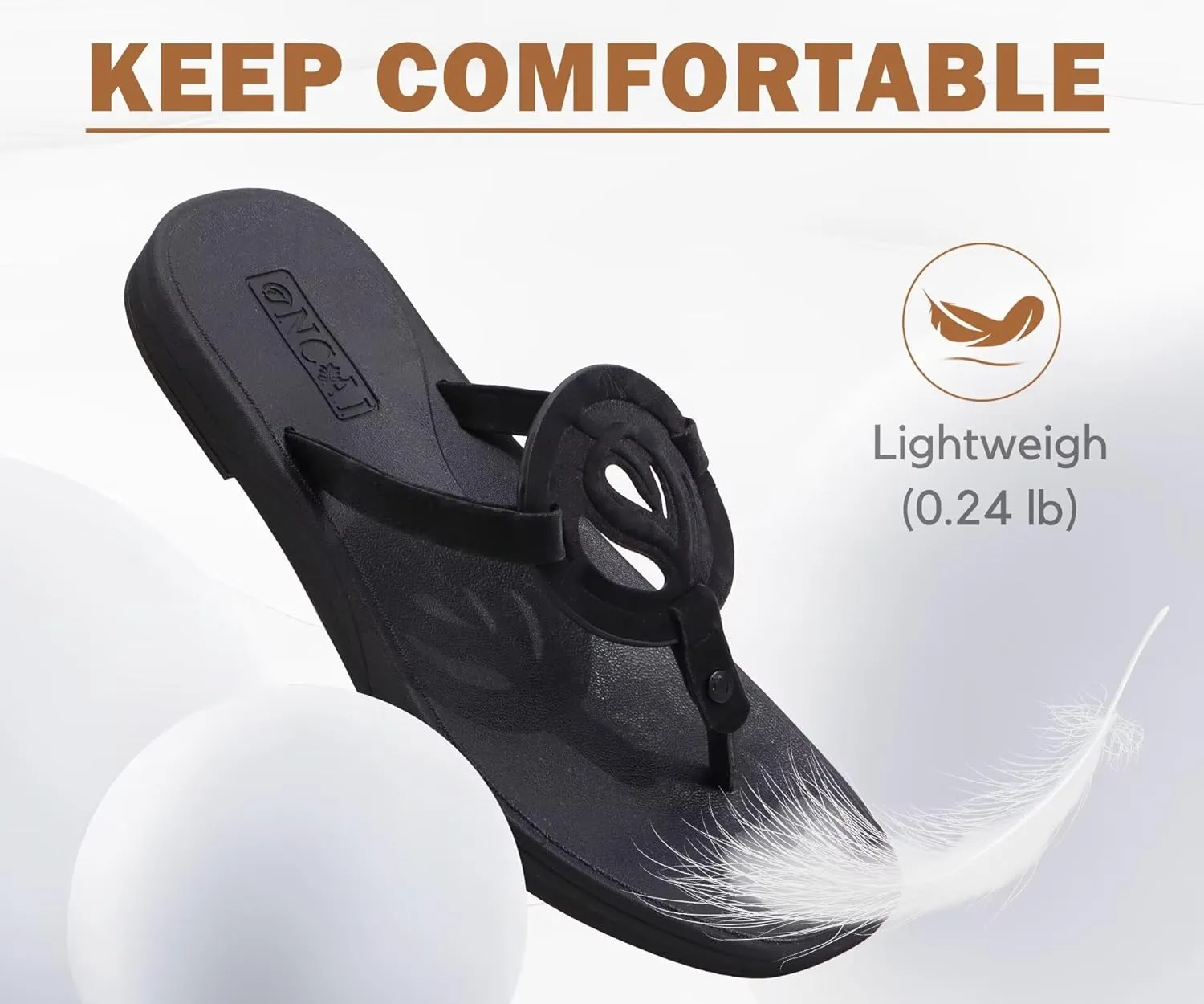 ONCAI Womens Flip Flops Fashion Flat Sandals Summer Vacations Casual Cute Slip On Dressys Sandals for Woman Size 6-11