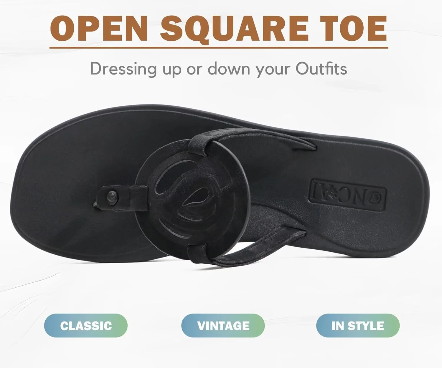 ONCAI Womens Flip Flops Fashion Flat Sandals Summer Vacations Casual Cute Slip On Dressys Sandals for Woman Size 6-11