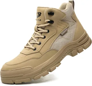 ORISTACO Waterproof Steel Toe Work Safety Boots Lightweight Breathable Slip Resistant Construction Sneakers