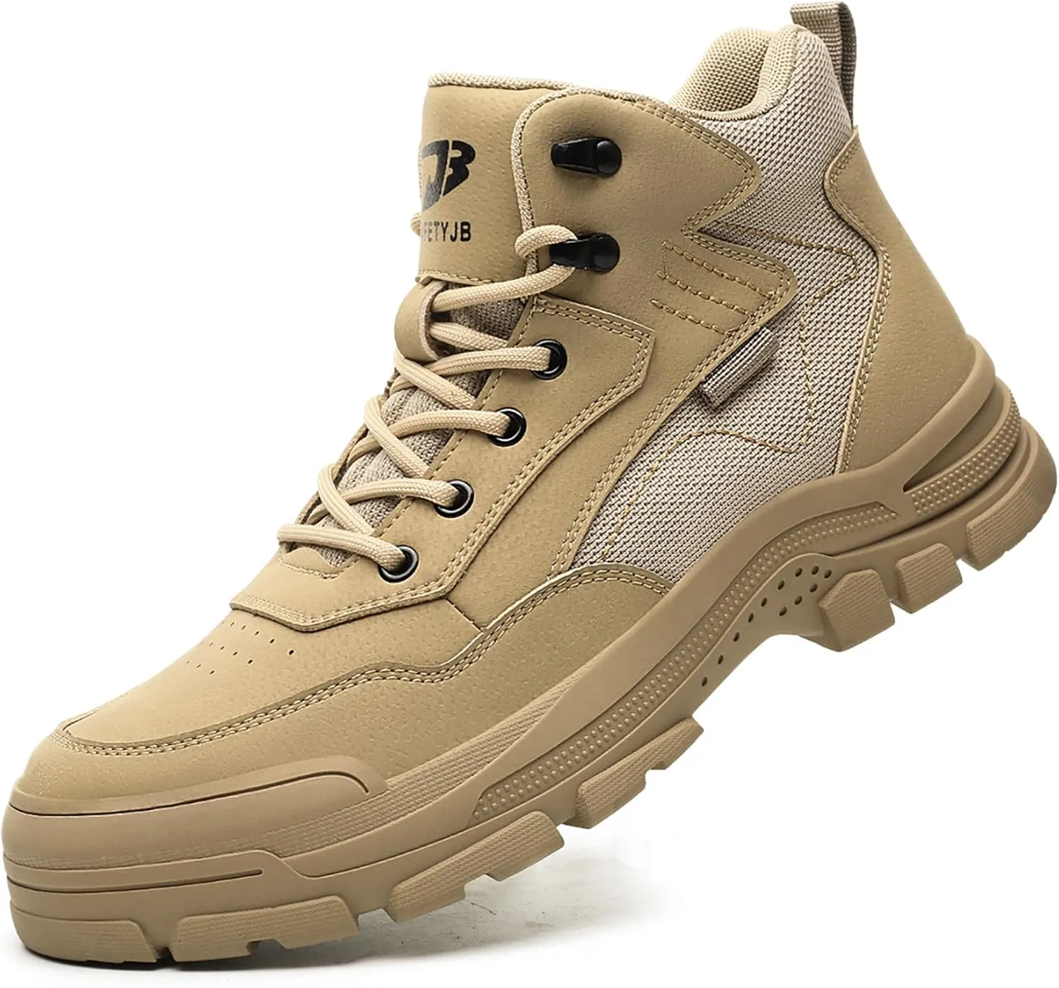 ORISTACO Waterproof Steel Toe Work Safety Boots Lightweight Breathable Slip Resistant Construction Sneakers