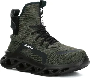 ORISTACO Work Safety Boots Breathable Lightweight Steel Toe Industrial Construction Landscaping Tennis Sneakers