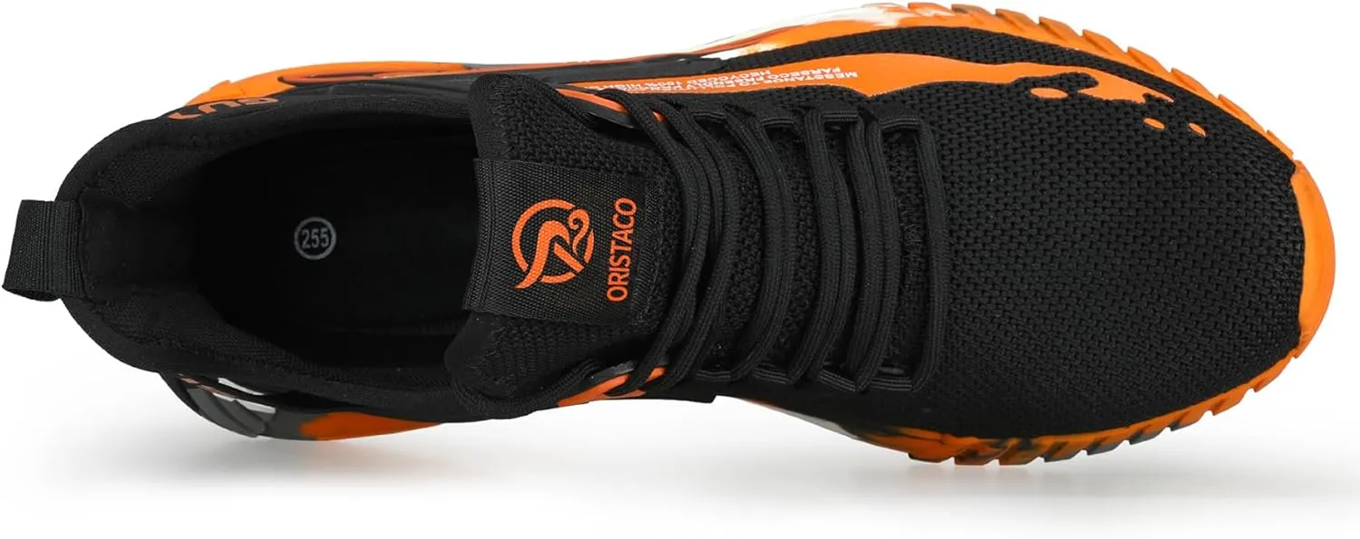 ORISTACO Work Safety Crew Boots Lightweight Breathable Industry Construction Steel Toe Sneakers