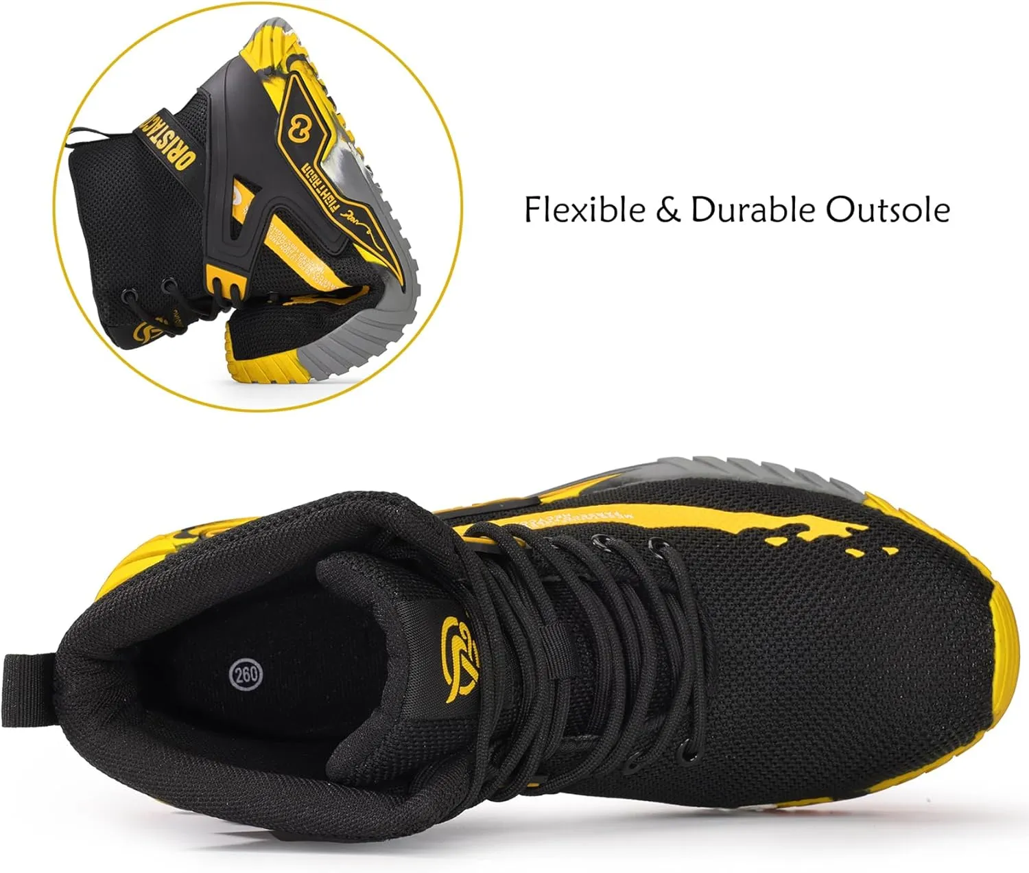 ORISTACO Work Safety Crew Boots Lightweight Breathable Industry Construction Steel Toe Sneakers