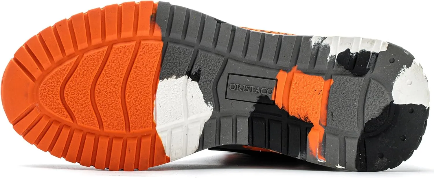 ORISTACO Work Safety Crew Boots Lightweight Breathable Industry Construction Steel Toe Sneakers