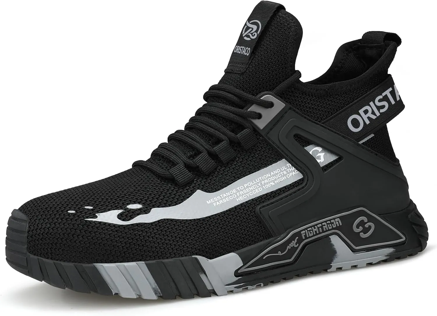 ORISTACO Work Safety Crew Boots Lightweight Breathable Industry Construction Steel Toe Sneakers
