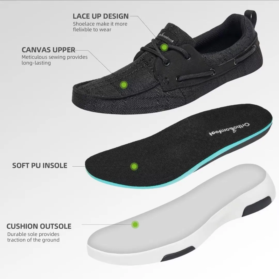 OrthoComfoot Women's Orthopedic Lace Up Shoes, Comfortable Arch Support Shoes for Plantar Fasciitis, Ultralight Walking Loafers for Heel and Foot Pain Relief