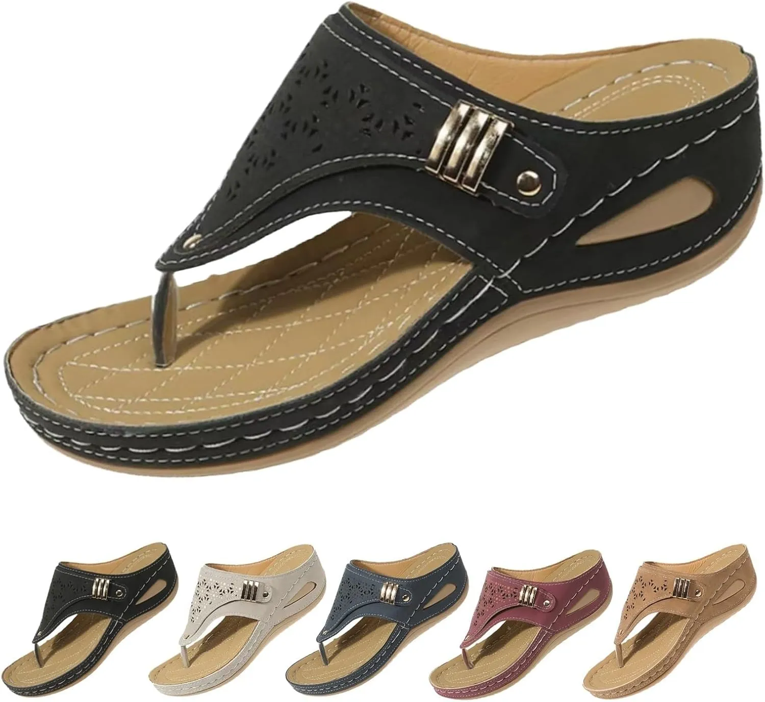 Orthopedic Sandals for Women Casual Comfort Breathable Open Toe Mesh Hollow Sports Sandals Non-Slip Summer Beach Sandals