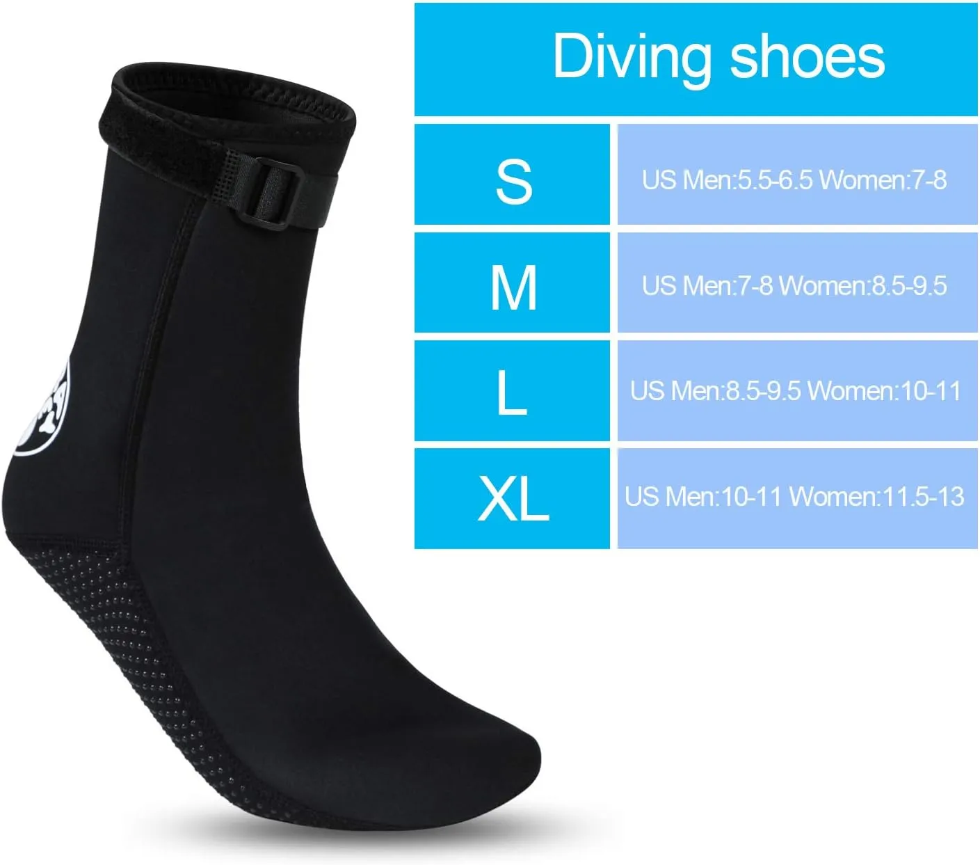 Oumers Neoprene Socks, 3MM Diving Wetsuits Sock for Water Sports, Thermal Beach Sock Anti Slip Socks for Men Women Teenager