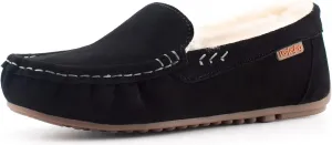 Parfeying Women's Sheepskin Moccasin Slippers Cow Suede Memory Foam Driving Style Loafers