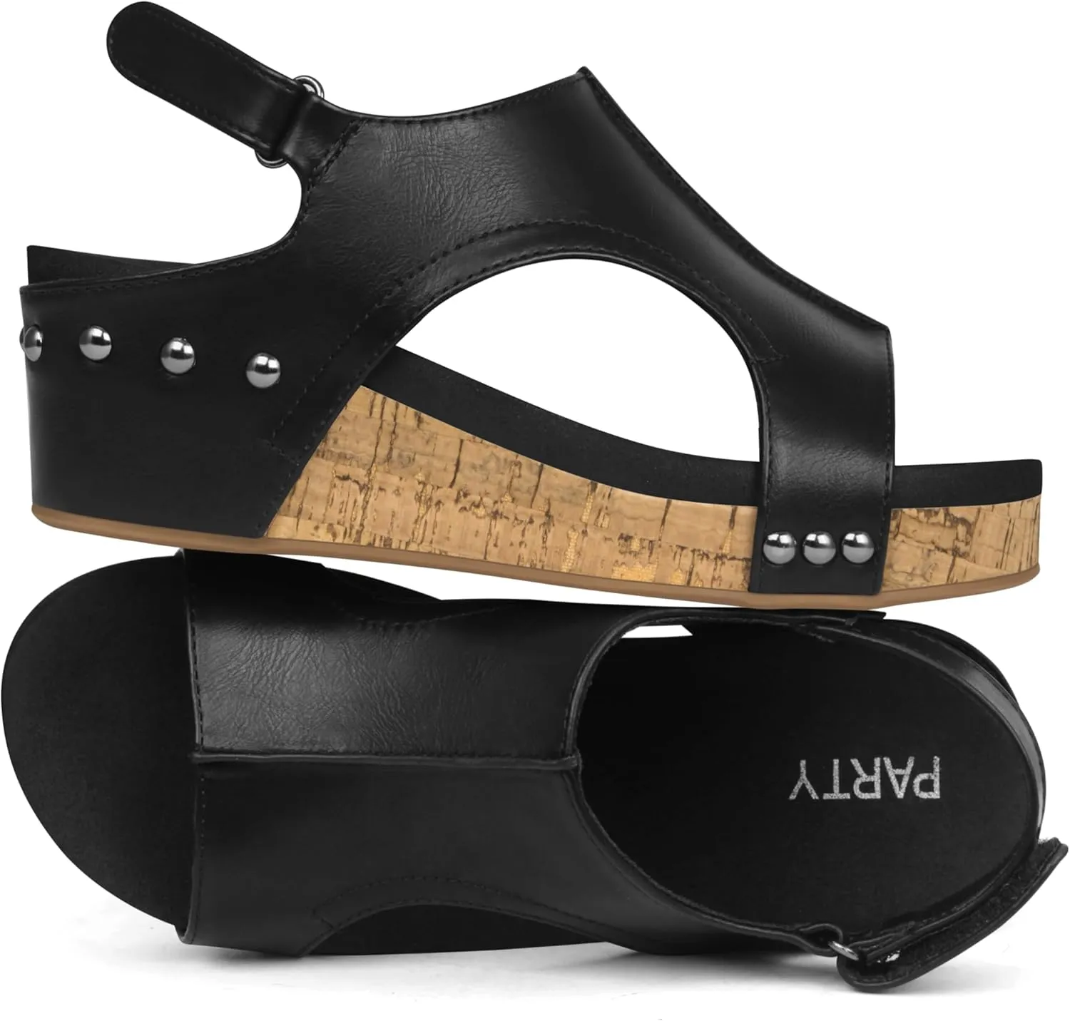 PARTY Womens Wedge Sandals With Strap for Dressy Ladies Sandals Casual Wedge