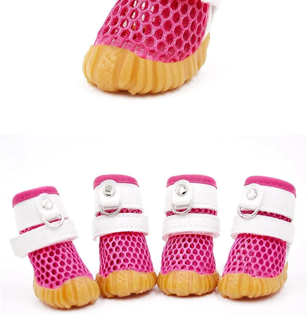 PetPhindU Dog Shoes Breathable Mesh Dog Boots Dog Shoes Indoor Outdoor Dog Shoes Dog Paw Protector Non-Slip Dog Boots Summer Spring Pet Shoes