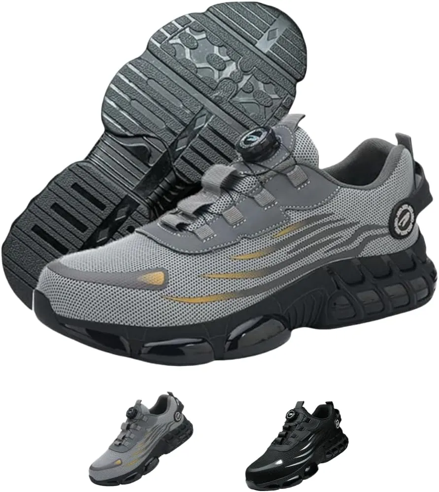 Prestivos Steel Toe Shoes,Men's Industrial & Construction Safety Shoes,Anti-Slip Puncture Resistant Lightweight Boots