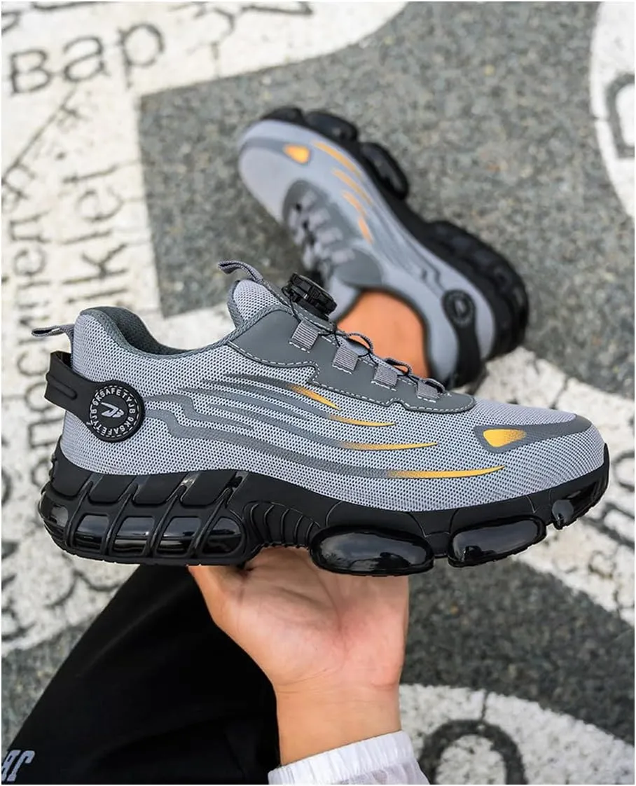 Prestivos Steel Toe Shoes,Men's Industrial & Construction Safety Shoes,Anti-Slip Puncture Resistant Lightweight Boots