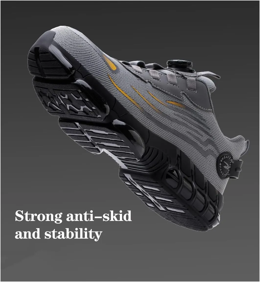 Prestivos Steel Toe Shoes,Men's Industrial & Construction Safety Shoes,Anti-Slip Puncture Resistant Lightweight Boots