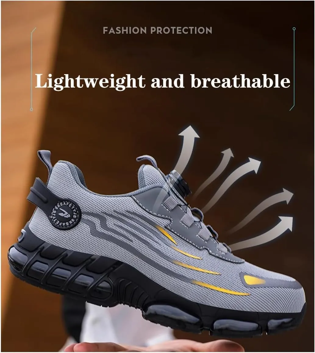 Prestivos Steel Toe Shoes,Men's Industrial & Construction Safety Shoes,Anti-Slip Puncture Resistant Lightweight Boots
