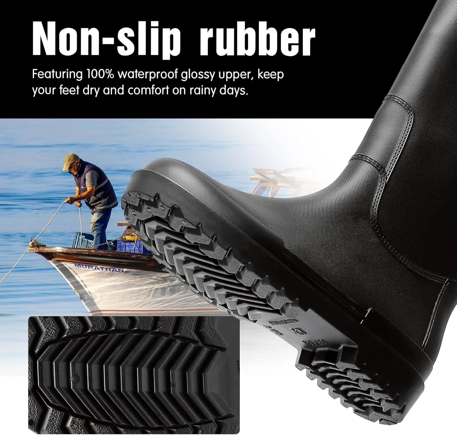 Rain Boots for Women, Anti-Slip Rubber Boots Waterproof Garden Boots Durable Slip Resistant Muck Boots,Tall Water Women Boots Comfort Fishing Boots Knee High Work Boots for Outdoor