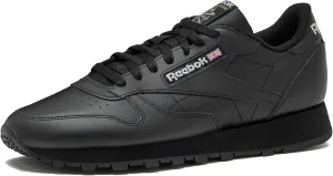 Reebok Men's Classic Leather Sneakers Black Or White Tennis Shoes