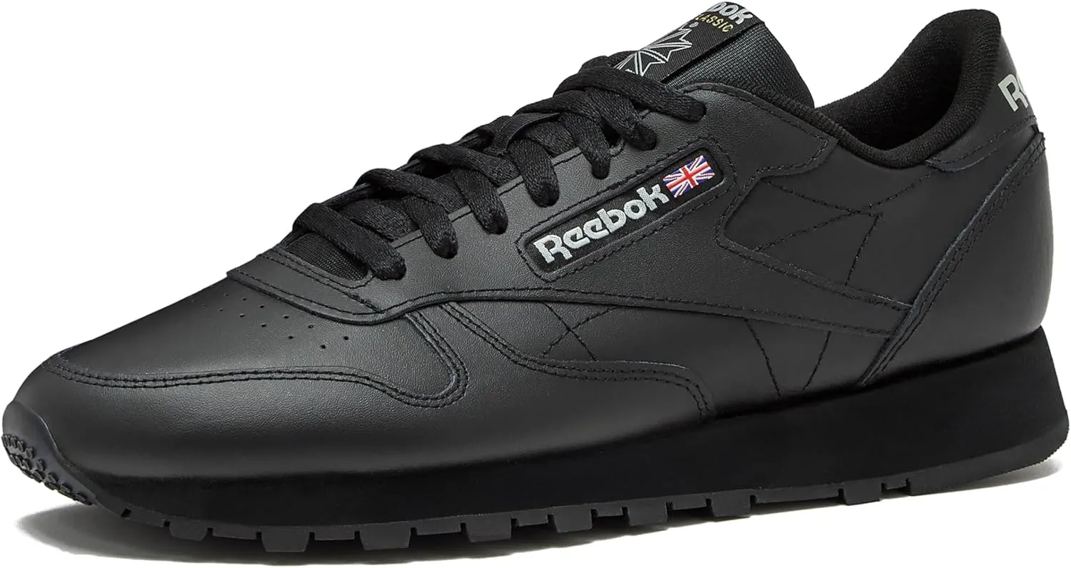 Reebok Men's Classic Leather Sneakers Black Or White Tennis Shoes