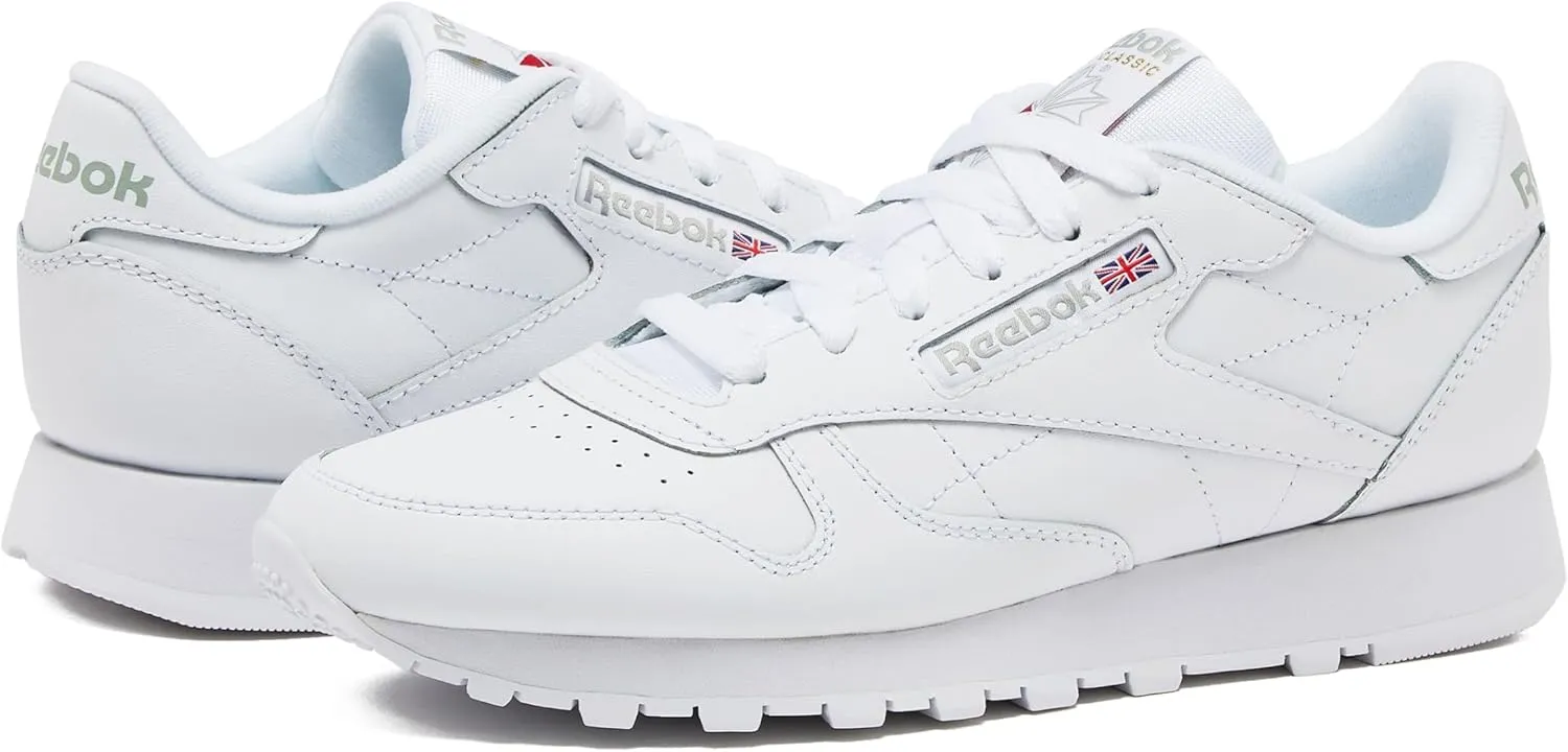Reebok Women's Classic Leather Sneakers Black Or White Tennis Shoes Size 5 to 11