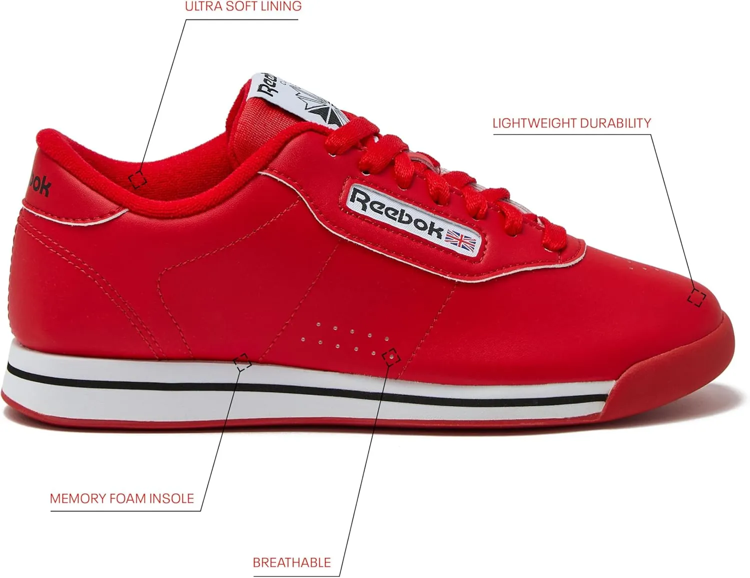 Reebok Womens Princess Sneakers