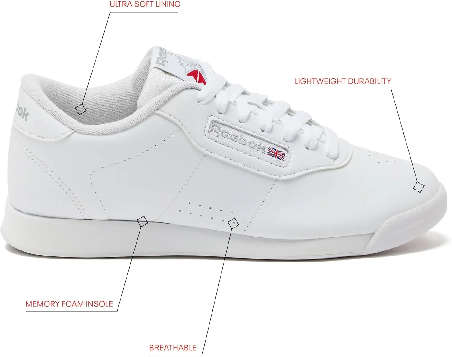 Reebok Womens Princess Sneakers