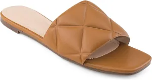 RF ROOM OF FASHION Women's Open Square Toe Trendy Slide Sandals