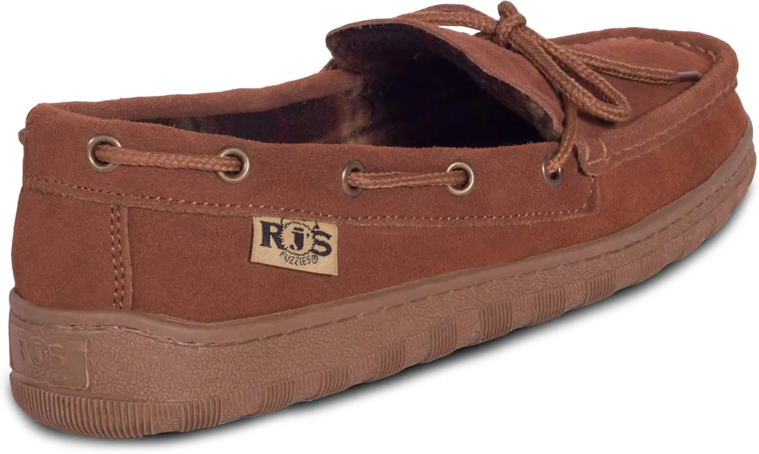 Rj's Fuzzies Men’s Suede Leather Indoor/Outdoor Moccasin