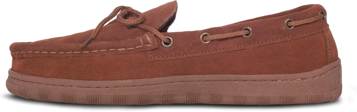 Rj's Fuzzies Men’s Suede Leather Indoor/Outdoor Moccasin