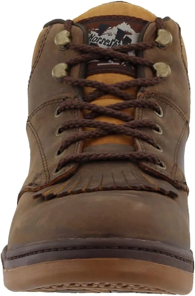 ROPER Womens Horseshoe Kiltie Round Toe Hiking Casual Boots Ankle - Brown