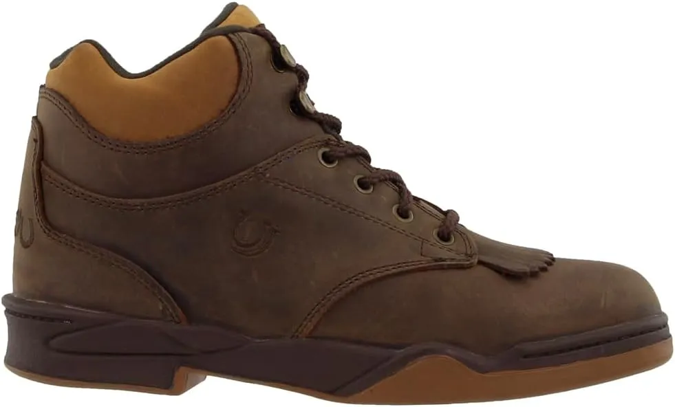 ROPER Womens Horseshoe Kiltie Round Toe Hiking Casual Boots Ankle - Brown