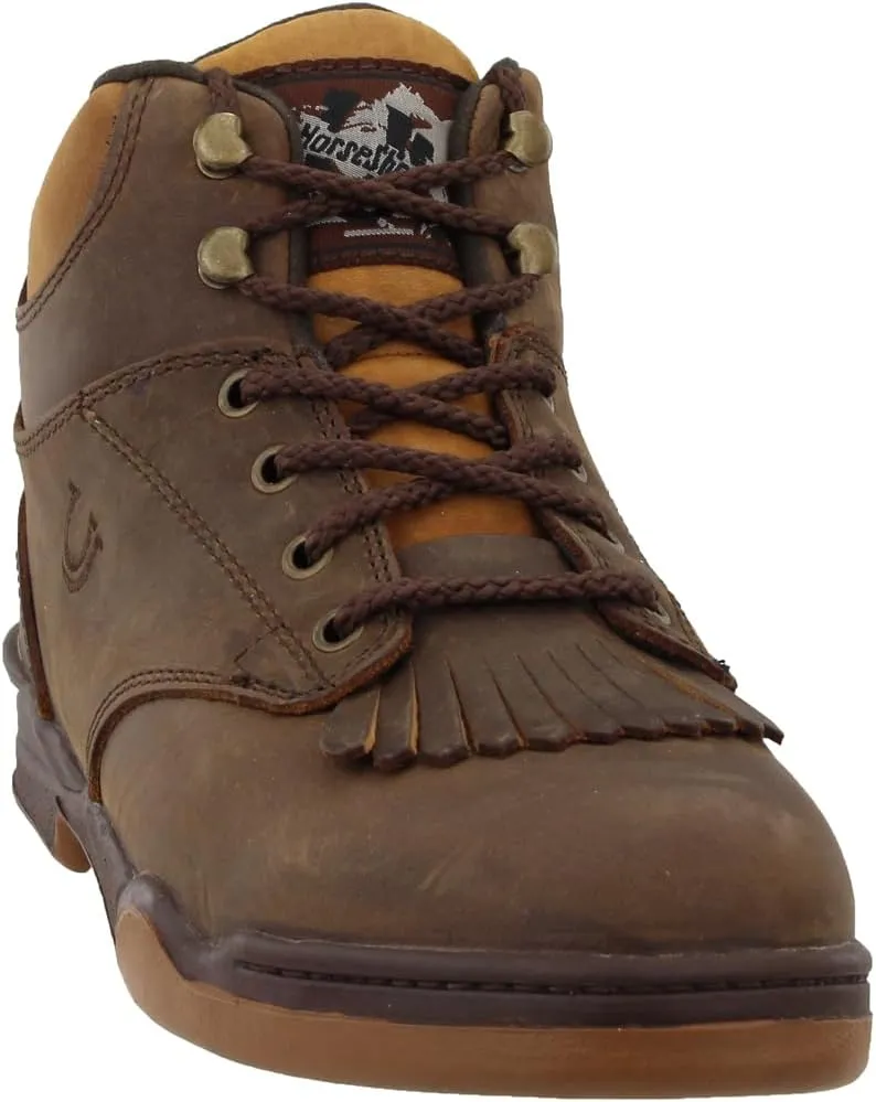 ROPER Womens Horseshoe Kiltie Round Toe Hiking Casual Boots Ankle - Brown