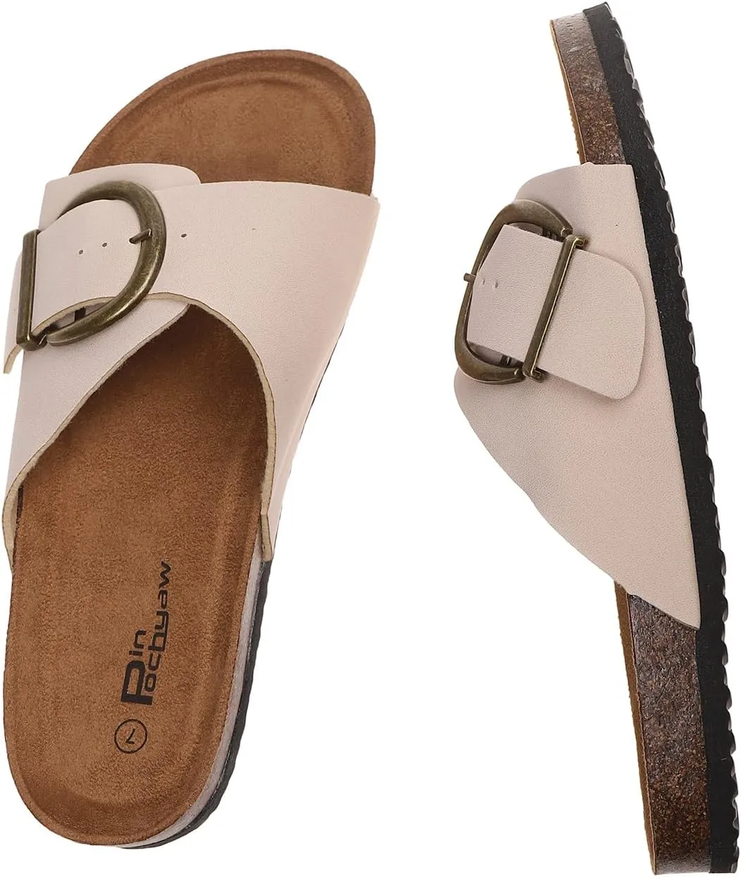 Sandals for Women Comfortable Women Summer Sandals with Memory Foam Insole Adjustable Women Cork Sandals for All-Day Wear