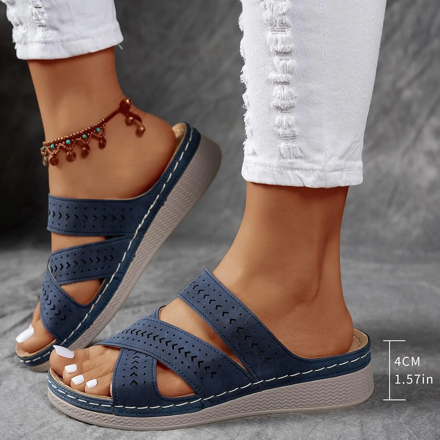 Sandals Women 2025 Spring Platform Fashion Wedges Slip On Flip Flops Casual Comfortable Open Toe Dressy Summer Shoes