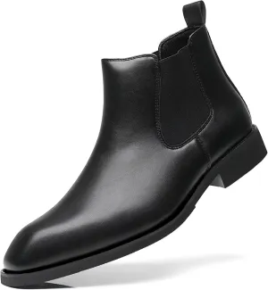 SANNAX Men's Chelsea Boots Classic Business Leather Shoes Casual Dress Ankle Boot