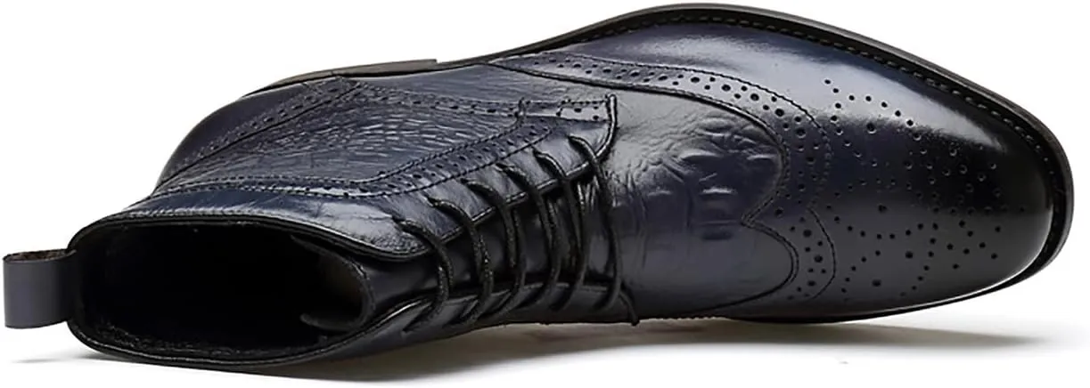 Santimon Men's Oxfords Boots Dress Casual Leather Fashion Wingtips Brogues Chelsea Boots Tuxedo Ankle Danner Boots for Men