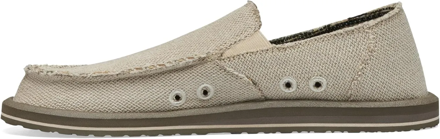 Sanuk Mens Hemp Loafers | Mens Shoes | Slip On Shoes for Men | Men's Slip-on Loafers | Comfort Footbed