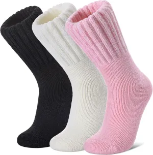 SDBING Boot Socks for Women Winter Warm Soft Cozy Thick Thermal Hiking Crew Socks Gift 3 Pairs