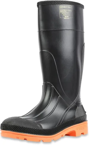 Servus PRM 15" PVC Men's Work Boots with Steel Toe and Steel Midsole, Black & Orange (75145C)
