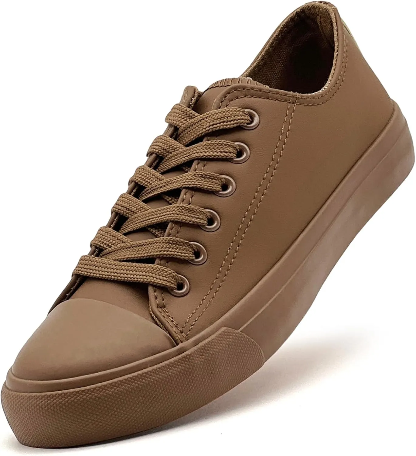 sharllen Women's Fashion PU Leather Sneakers Men's Classic Lace up Casual Walking Running Shoes Comfortable Black White Tennis Shoes