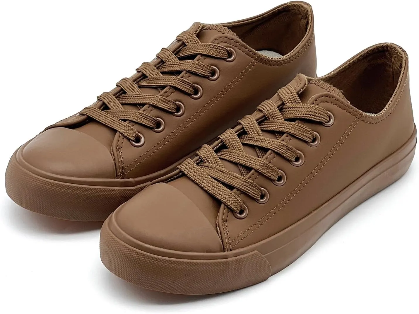 Sharllen Women's Fashion Sneaker - Low Top PU Leather Sneakers for Women & Men - Classic Lace up Casual Walking & Running Shoes - Black & White Tennis Shoes