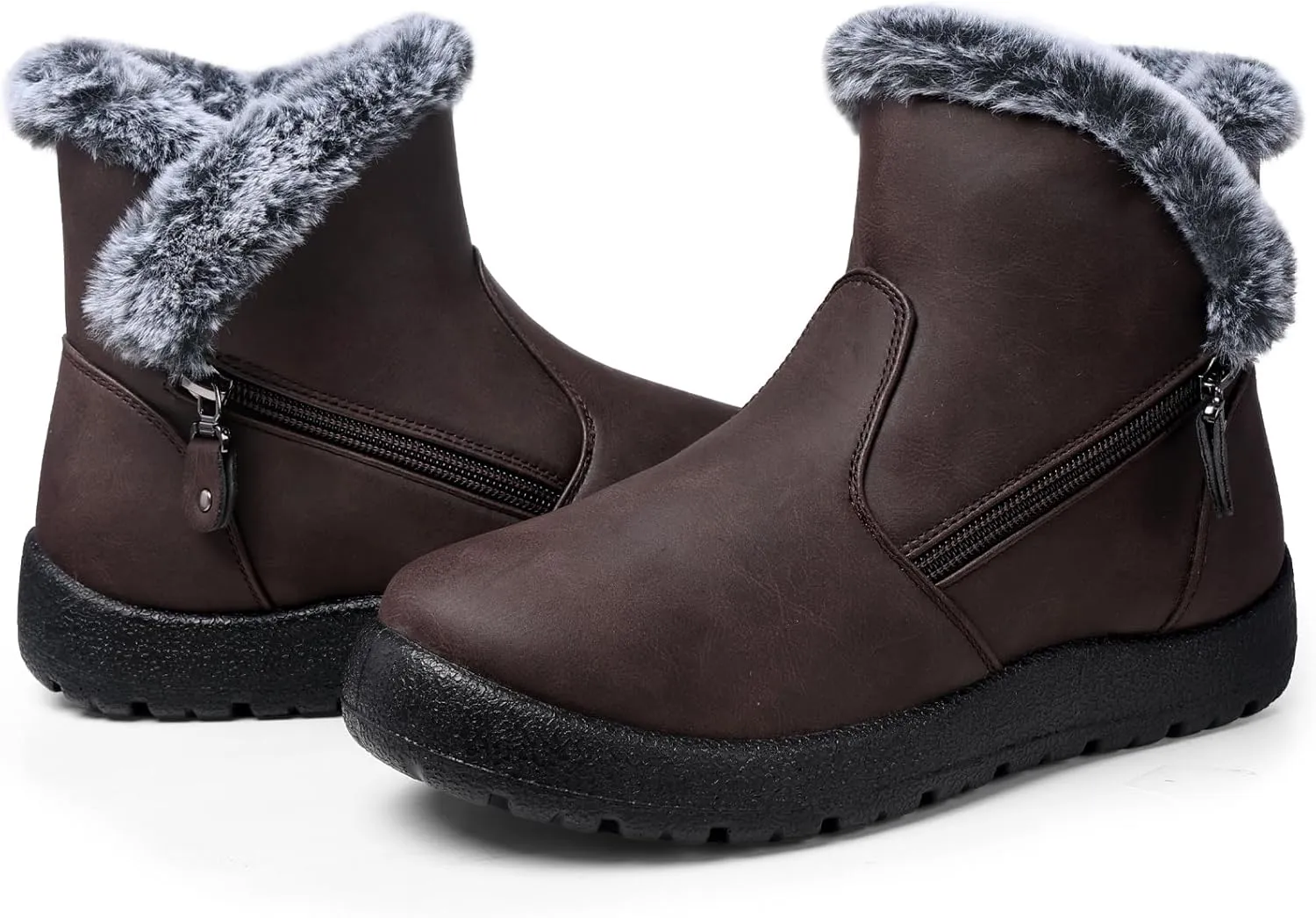 SHIBEVER Winter Boots for Women Waterproof: Womens Snow Boots Warm - Ankle Fur Lined Booties - Insulated Winter Shoes
