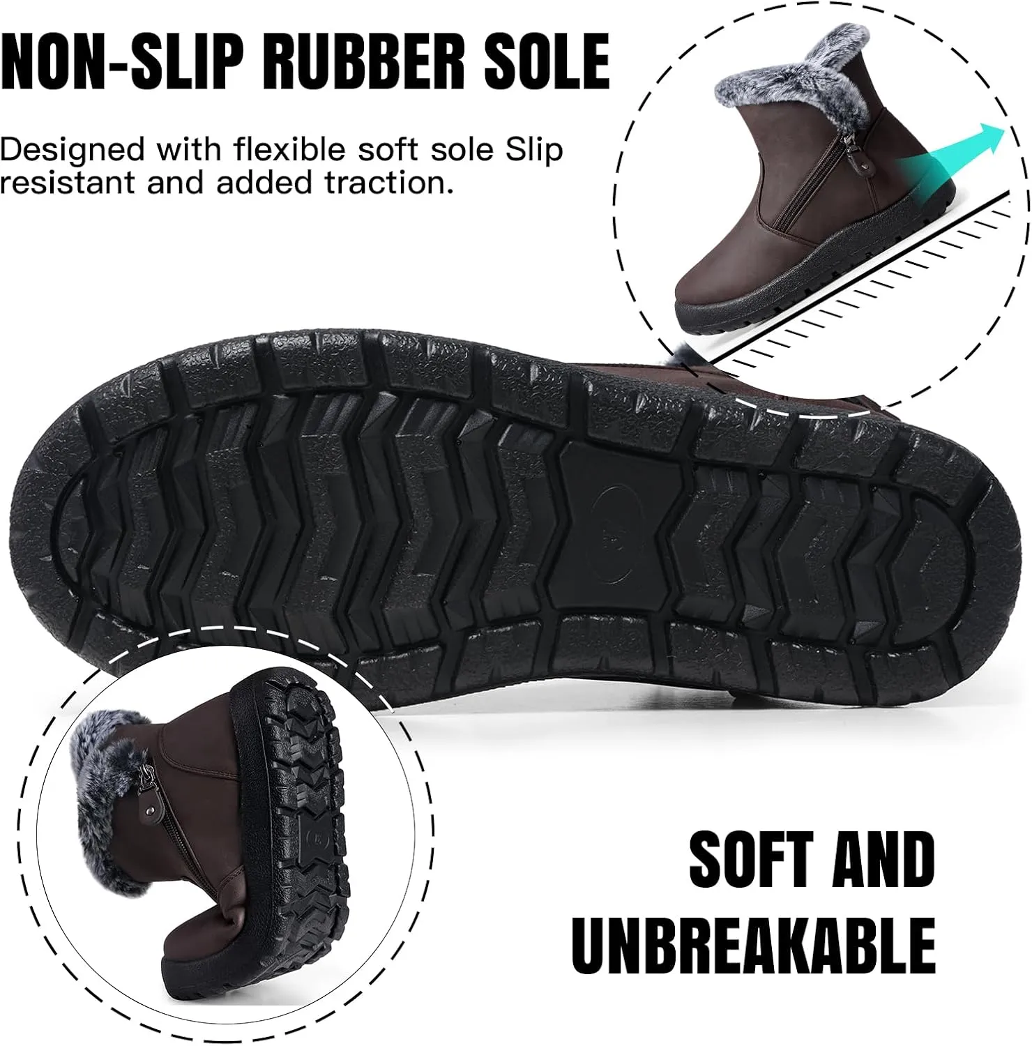 SHIBEVER Winter Boots for Women Waterproof: Womens Snow Boots Warm - Ankle Fur Lined Booties - Insulated Winter Shoes