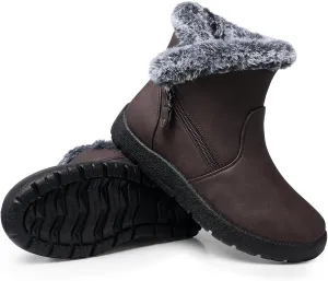 SHIBEVER Winter Boots for Women Waterproof: Womens Snow Boots Warm - Ankle Fur Lined Booties - Insulated Winter Shoes