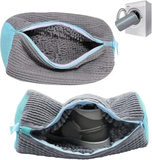 Shoe Washing Machine Bag, Laundry Shoe Bag for Washer and Dryer Reusable Shoe Cleaning Bags, 360° Deep Clean for Sneakers, Tennis Shoes and Slippers - 2 Pcs (Grey)