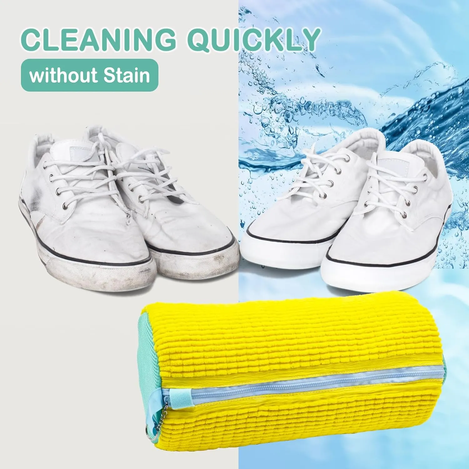 Shoe Washing Machine Bag, Shoe Washing Bag for Sneakers, Reusable Laundry Shoe Bag for Washer and Dryer, Yellow-A 4Pcs