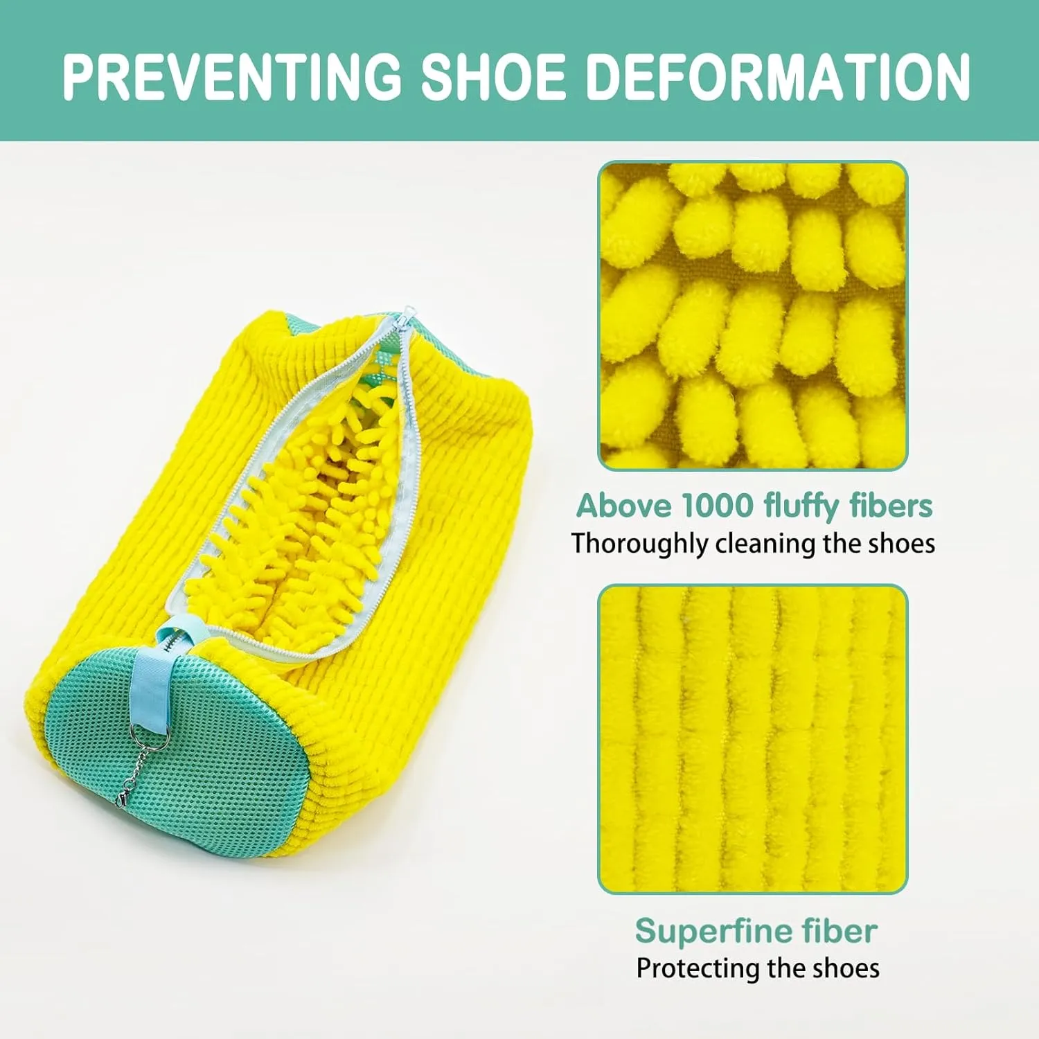 Shoe Washing Machine Bag, Shoe Washing Bag for Sneakers, Reusable Laundry Shoe Bag for Washer and Dryer, Yellow-A 4Pcs