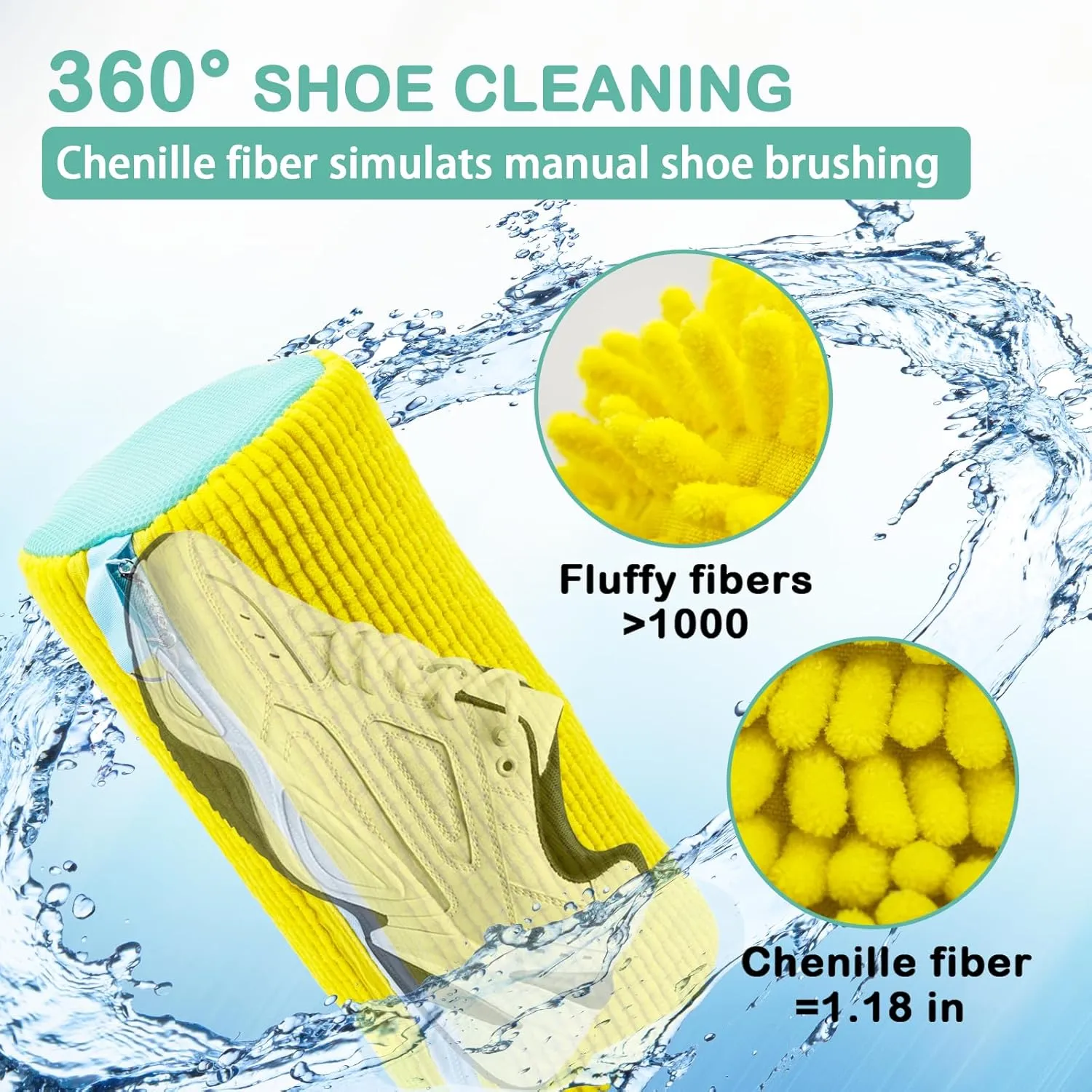 Shoe Washing Machine Bag, Shoe Washing Bag for Sneakers, Reusable Laundry Shoe Bag for Washer and Dryer, Yellow-A 4Pcs
