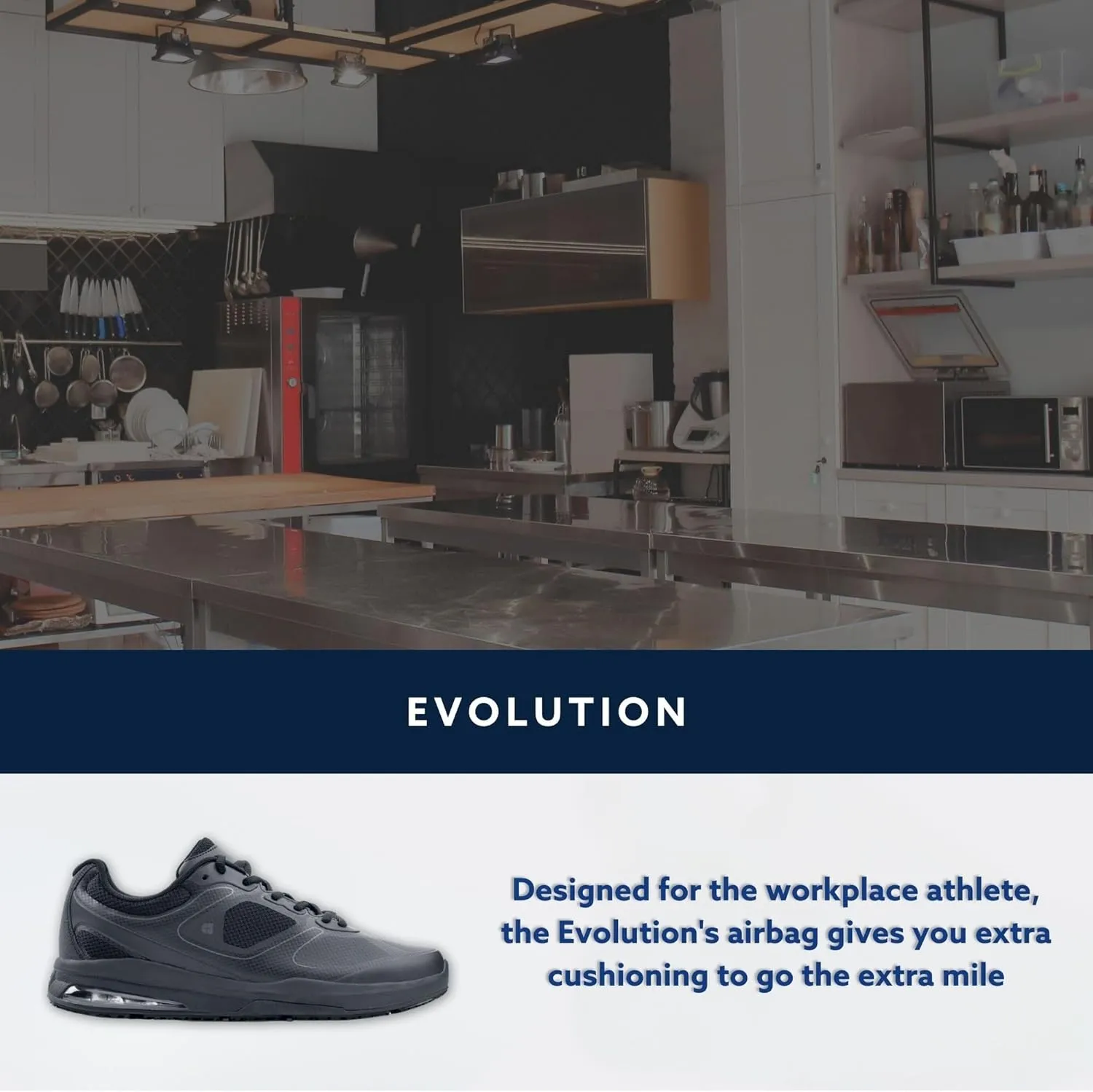 Shoes for Crews Evolution II, Men's Slip Resistant Food Service Work Sneaker