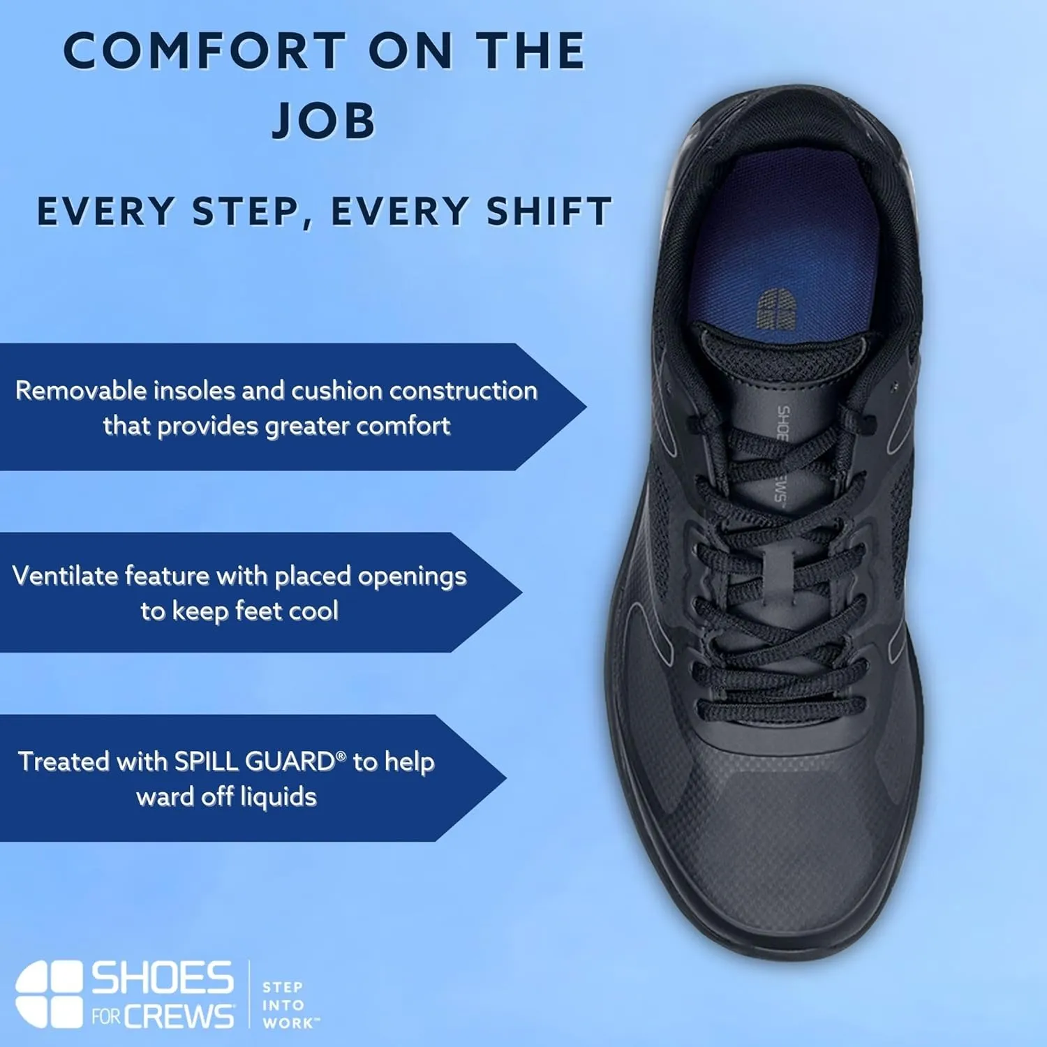 Shoes for Crews Evolution II, Men's Slip Resistant Food Service Work Sneaker